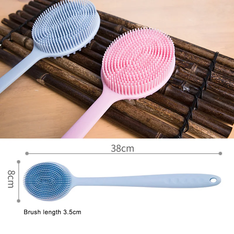 Escova de Banho Volta para Chuveiro Silicone Punho Longo Massagem Limpeza Banheiro 2020 1 Pçs 24 High Quality Beleza e saúde