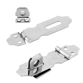 

4Pcs Home Drawer Door Safety Padlock Latch Hasp Staple Stainless Steel NO.5