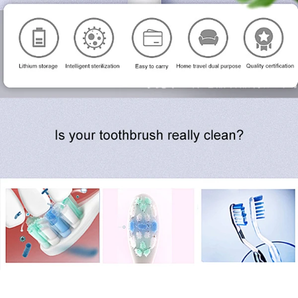 Portable Toothbrush Disinfection Machine UV Toothbrush Disinfection Box Electric Toothbrush Cap