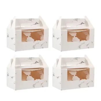 

10Pcs Creative Durable Paper Packaging Box Marbling Cake Box Cake Box for Party