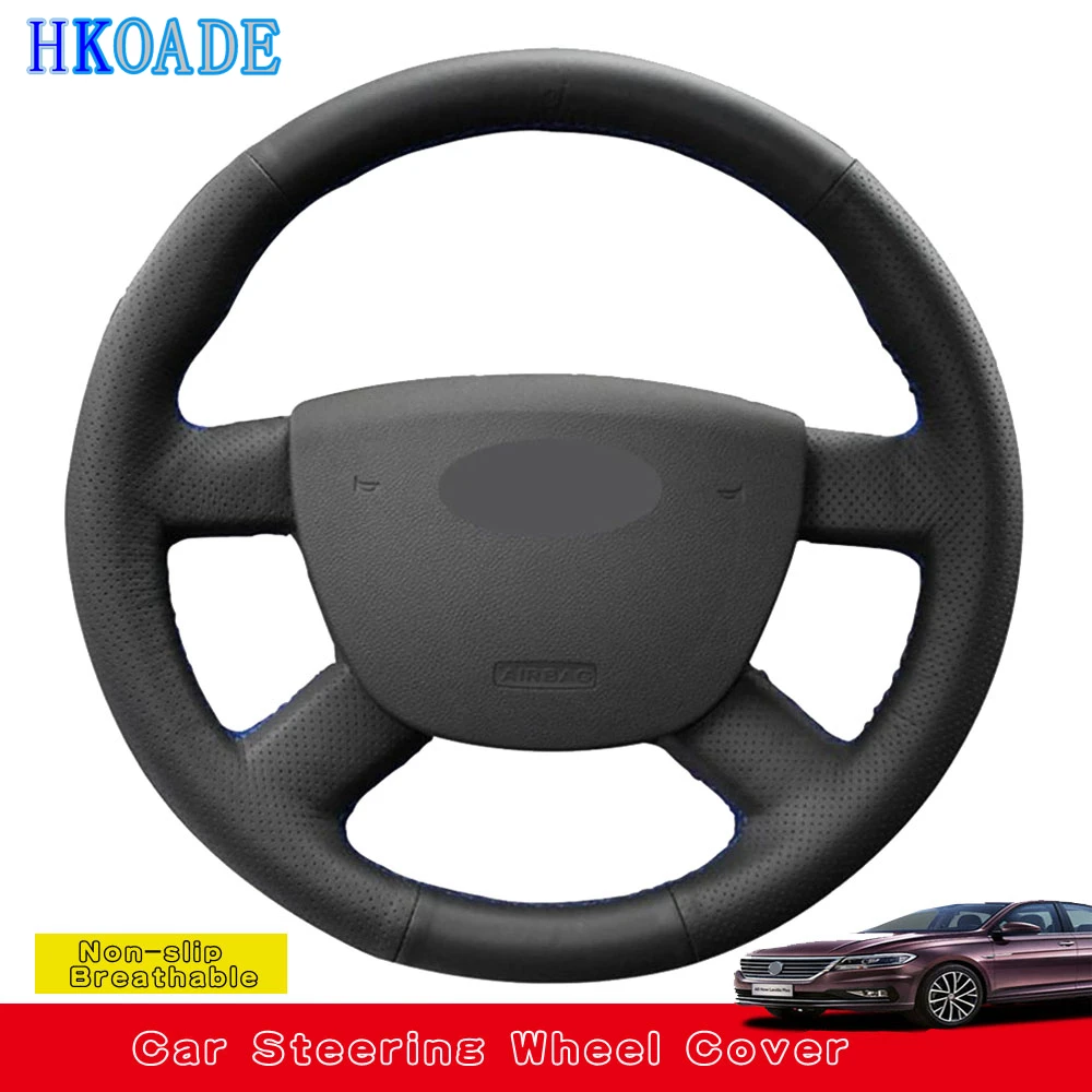 Customize DIY Genuine Leather Car Steering Wheel Cover For Ford Kuga 2008-2011 C-MAX 2007-2010 Transit Focus 2 2005 Interior | Автомобили
