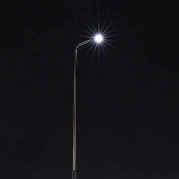 

10Pieces Metal Streets Lamp Modelmaking Single-head LED Lights Lamppost Model Railway Street Lighting 3V DC