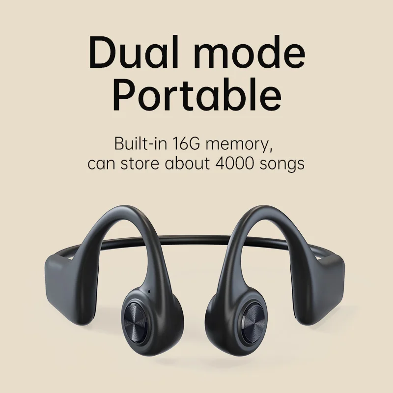 DOSII Bone Conduction Wireless Earphone Built-in 16G Memory Bluetooth Running Headphone Handfree with Microphone for Sony