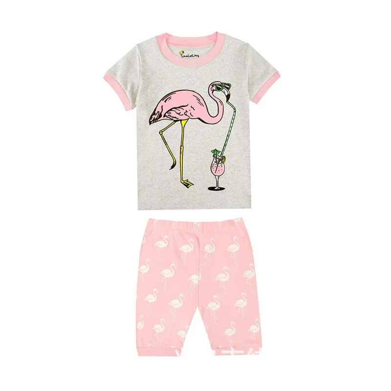Пижамы для маленьких девочек, комплекты для мальчиков, детская одежда Детский экскаватор пижама с принтом, футболка с короткими рукавами+ шорты, одежда для сна - Цвет: 15