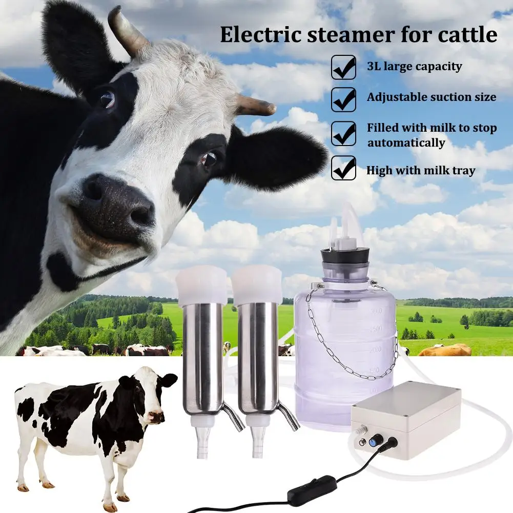 

3L New Upgraded Electric Breast Pump Cow Milking Machine High Configuration Adjustable Suction Stainless Steel Milk Tray 20E