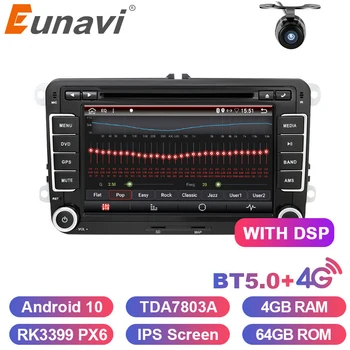 

Eunavi 2 din Android 10 Car Multimedia Radio Player GPS For VW GOLF 6 Polo Bora JETTA B6 PASSAT Tiguan SKODA OCTAVIA DSP IPS BT