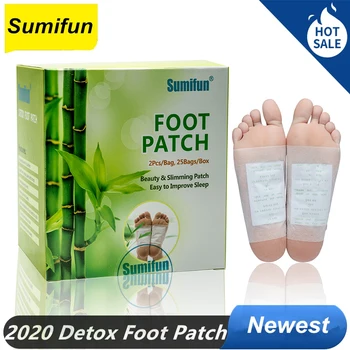

50 Pcs / Box Herbs Detox Foot Patches Pads Feet Slimming Cleansing Herbal Adhesive Pads Natural bamboo Slimming Detox Foot patch