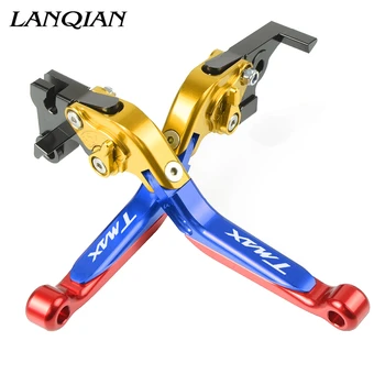 

Motorcycle Accessories CNC Adjustable Brake Clutch Levers With LOGO For YAMAHA TMAX 500 TMAX 530 T-MAX500 530 2001 2002- 2007