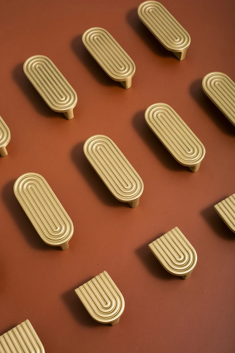 DIY latão sólido móveis alças, maçanetas, alças