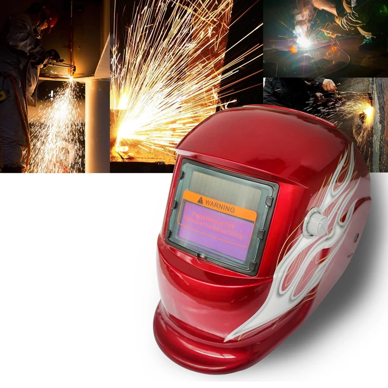 

2018 New Pro Solar Welder Mask Auto-Darkening Welding Helmet Red flame