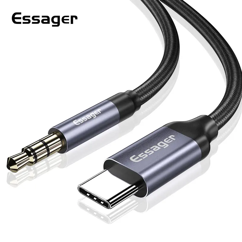 

Essager USB Type C to 3.5mm Jack Male AUX Audio Cable Adapter For Headphone Headset Aux Cord For Samsung S10 S9 Huawei Xiaomi