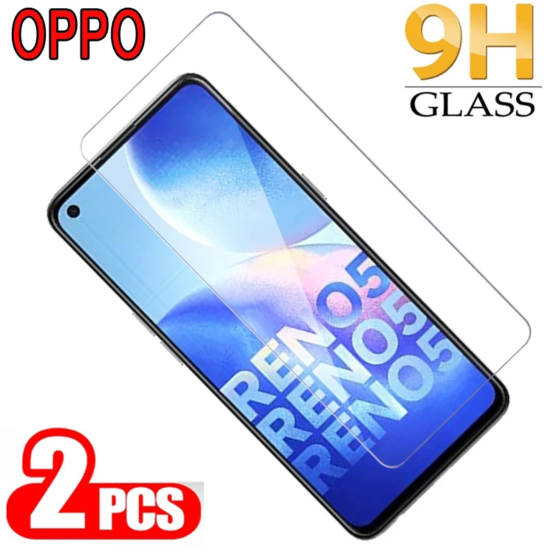 2Pcs For OPPO Reno5 Reno Glass Phone Screen Protector LCD Film