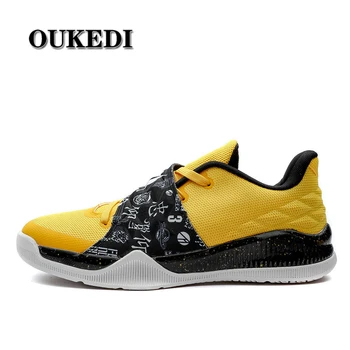 

2019 Low Cut Mens Sneakers Lightweight Man Basketball Shoes Spring Summer Trainer Shoes Men White Yellow Athletic Shoes