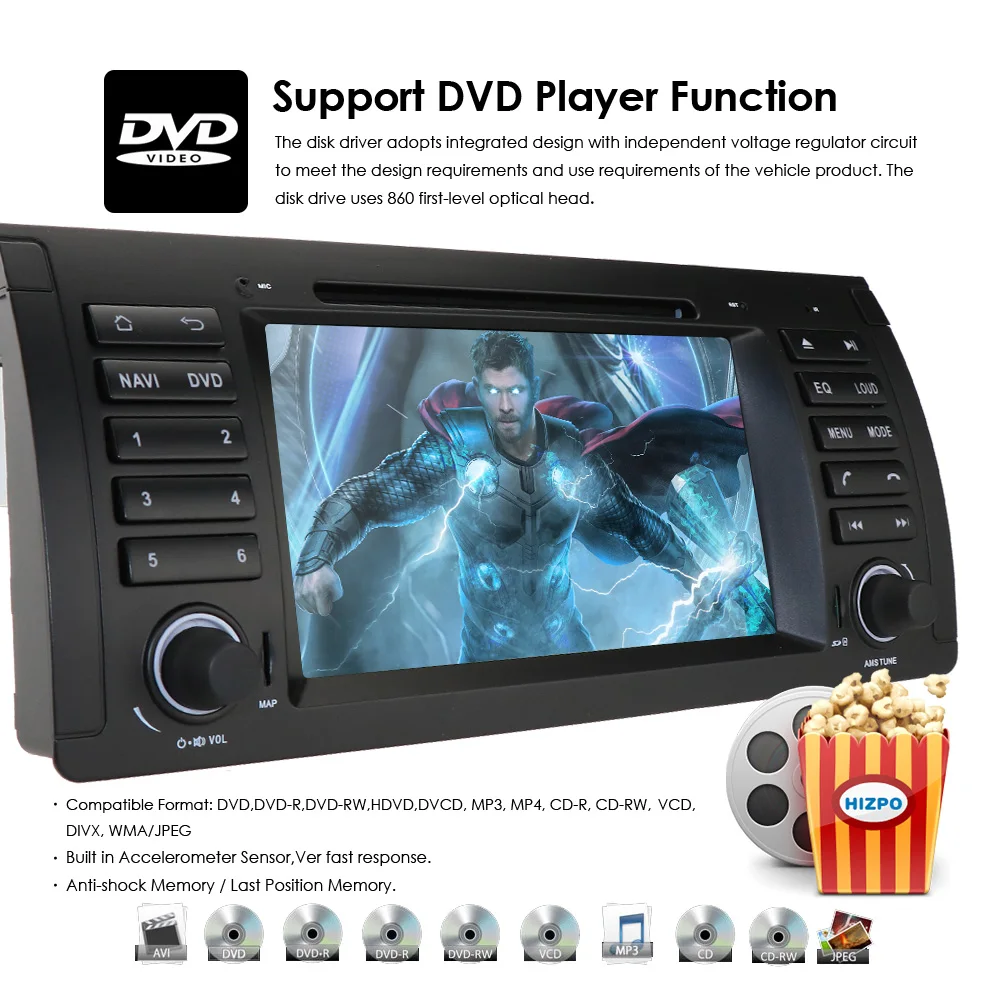 Perfect Car multimedia player 7" Car DVD Stereo Player GPS For BMW 5er E39 X5 E53 M5 RDS/DVB-T/Bluetooth/Steering Wheel Control /USB/ SD 18