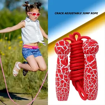 

Adjustable Children Jump Ropes Anti-slide Wood Crack Handle Cotton Rope Kids Skipping Ropes Gift Wear and Tear Resistance