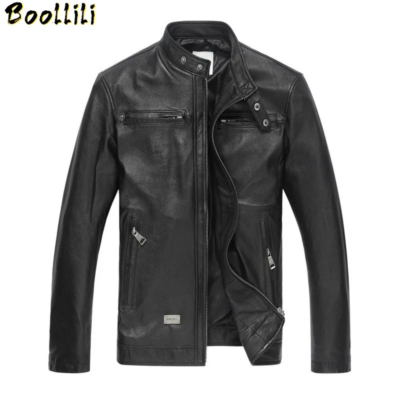 

Boollili Luxury Men Leather Jacket Parka Fashion 2020 Genuine Leather Jackets Black Goat Skin Jaqueta De Couro Male Coat