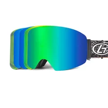 Мужские лыжные очки с зеркальным покрытием, двухслойные, противотуманные, снежные, для сноуборда, UV400, лыжные очки, мужские, для улицы, для альпинизма