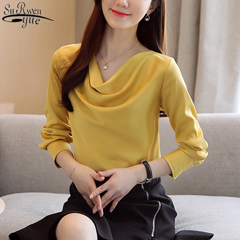 long sleeve print chiffon women blouse shirt Fashion women blouses 2020 blusas feminine blouses OL blouse women tops Z0001 40