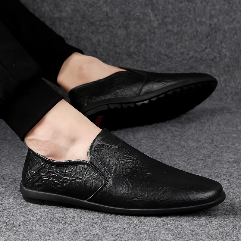

Mocassins Loafers Men Slip On Flats Casual genuine Leather Shoes outdoor Breathable Homme Luxury Brand British Driving Shoes j3