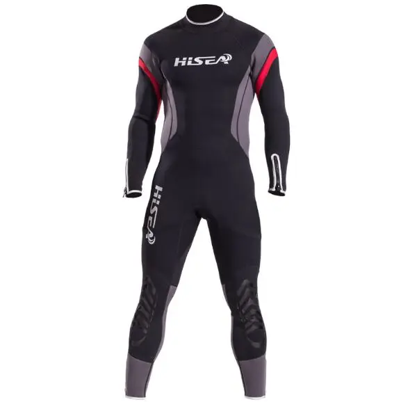 HISEA холодный 2,5 мм дайвинг костюм Мужской Цельный с длинными рукавами теплый SCR подводное плавание под открытым небом одежда для серфинга - Цвет: Серый
