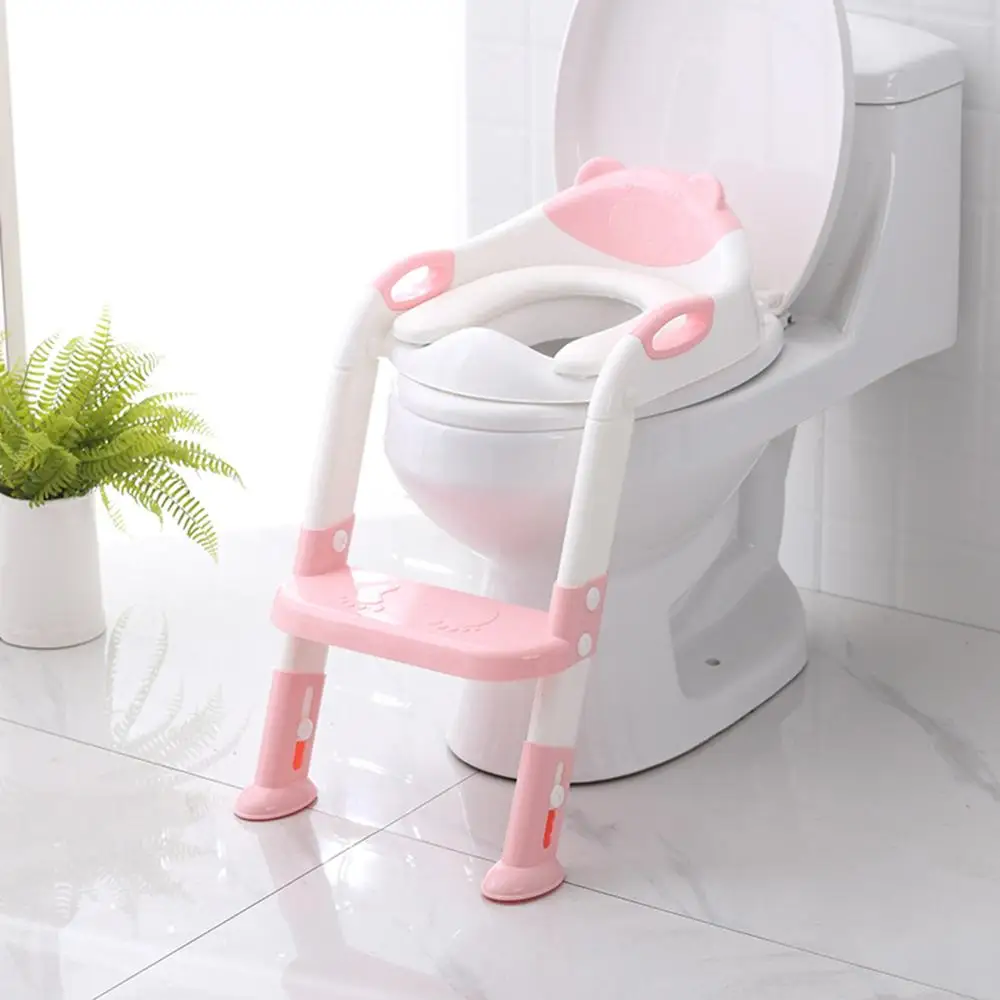 Asiento de orinal para bebé, asiento de inodoro de seguridad para entrenamiento de niños con escalera ajustable, fácil de baño lavar, asientos de entrenamiento para bebés y niños