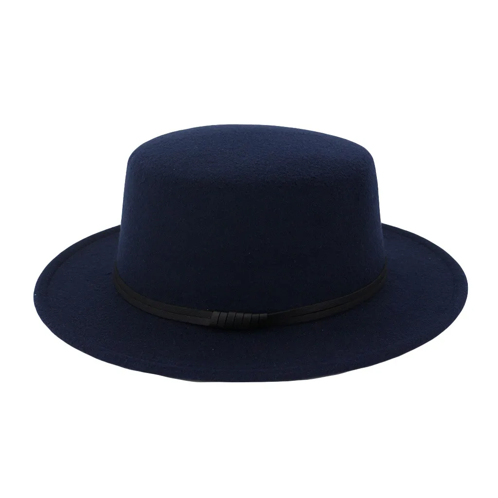 Осень-зима, имитация шерсти, для женщин, мужчин, дам, Fedoras, топ, джаз, шляпа, европейская, американская, круглая, шапки котелок