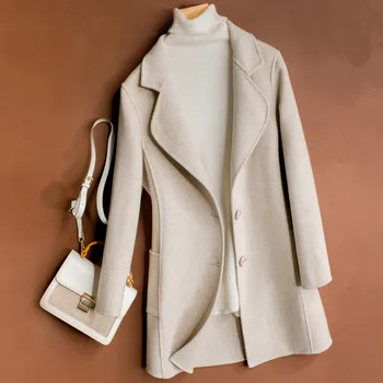 

wool 100% Winter jacket double-sided spring velvet coat pure wool woolen cloth coat short wool woman without cashmere