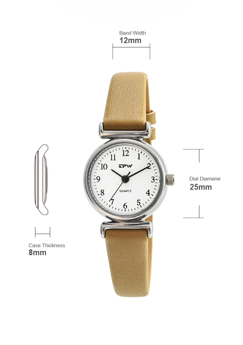 Водонепроницаемые маленькие простые женские модельные часы Ретро кожаные женские часы Лидирующий бренд Женская мода мини дизайн наручные часы
