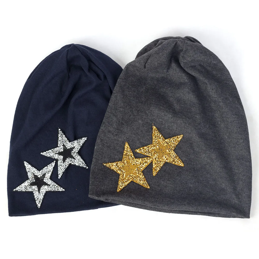 Женские модные шапки со стразами, хлопковые мешковатые шапки, женские осенние зимние теплые шапки, шапочки, мешковатая шапка, шапки