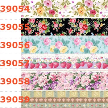 

Winsome 50 Yards 16mm-75mm flower series Colorful Printed Grosgrain ,FOE Ribbon DIY