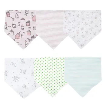 

6Pcs/lot Baby Bibs Bandana Black Bib for Girls Boys Toddler Infant Feeding Cotton Saliva Towel Scarf Baberos