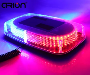 

Free Shipping RED & BLUE Emergency Hazard Warning 240 LEDs Mini bar Strobe Flash Light w/ Magnetic Base Police lights DC 12V