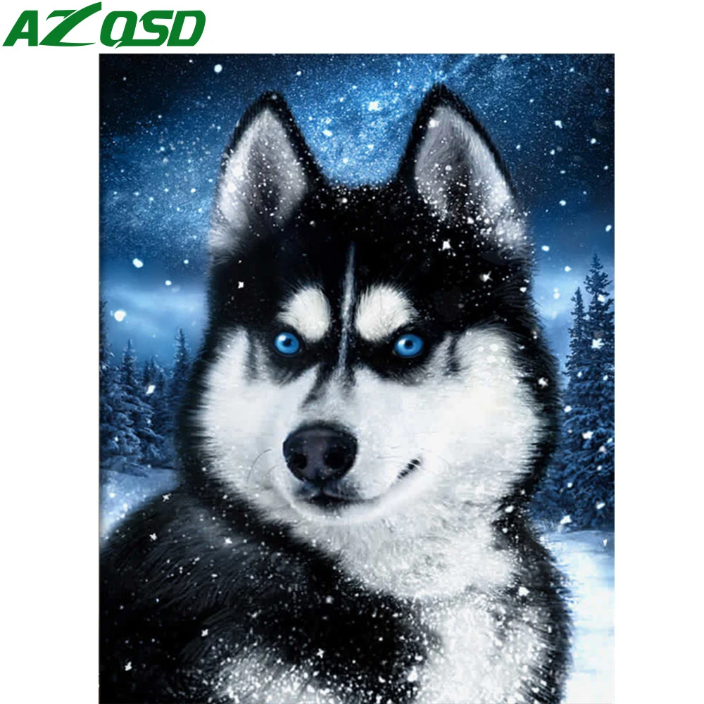 Алмазная живопись сделай сам AZQSD картина с волком квадратная вышивка животное