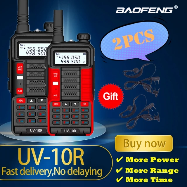 $US $64.99 2Pcs Baofeng UV10R Walkie Talkie 10W  VHF UHF Dual Band Two Way CB Ham Radio UV 10R Portable USB Charging Radio Transceiver UV5R