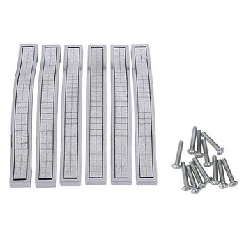 

6 x Crystal Furniture Handle Bar Grip Handle Kitchen Cabinet Drawer Door Handles Silver 128mm