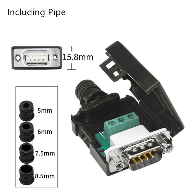 Male Nut 15.8mm 9Pin D sub разъем DB9 COM RS232 передачи-Бесплатные Сигналы терминалы мужской/женский разъем Solderless - Цвет: Male Nut 15.8mm
