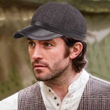 Модная зимняя мужская кожаная повседневная шапка, утолщенная шапка для среднего возраста, весна осень, новые простые модные однотонные вечерние кепки