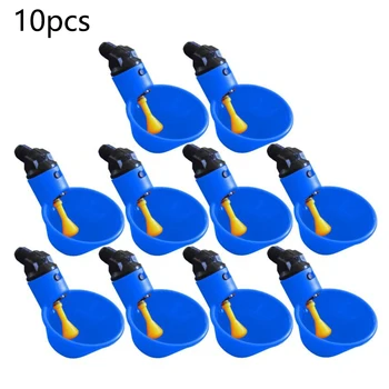 

10PCS Automatic Waterer Drinker Cups Chicken Coop Poultry Chook Bird Water Drinker Cups Practical