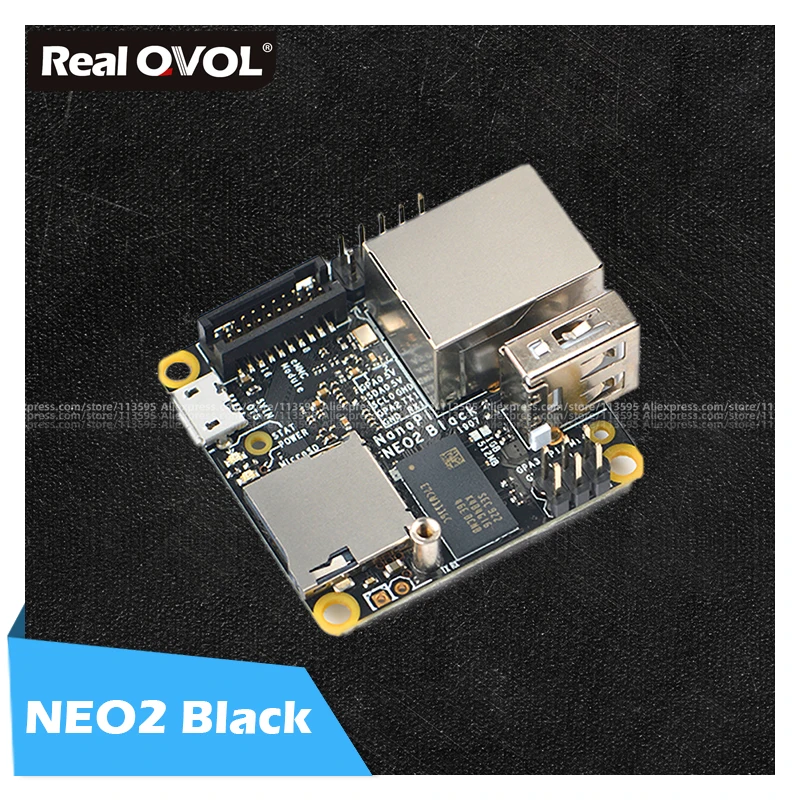 

FriendlyELEC NanoPi NEO2 Black lts 1GB board A53 mini linux board RealQvol emmc TF Card Support faster than Raspberry PI