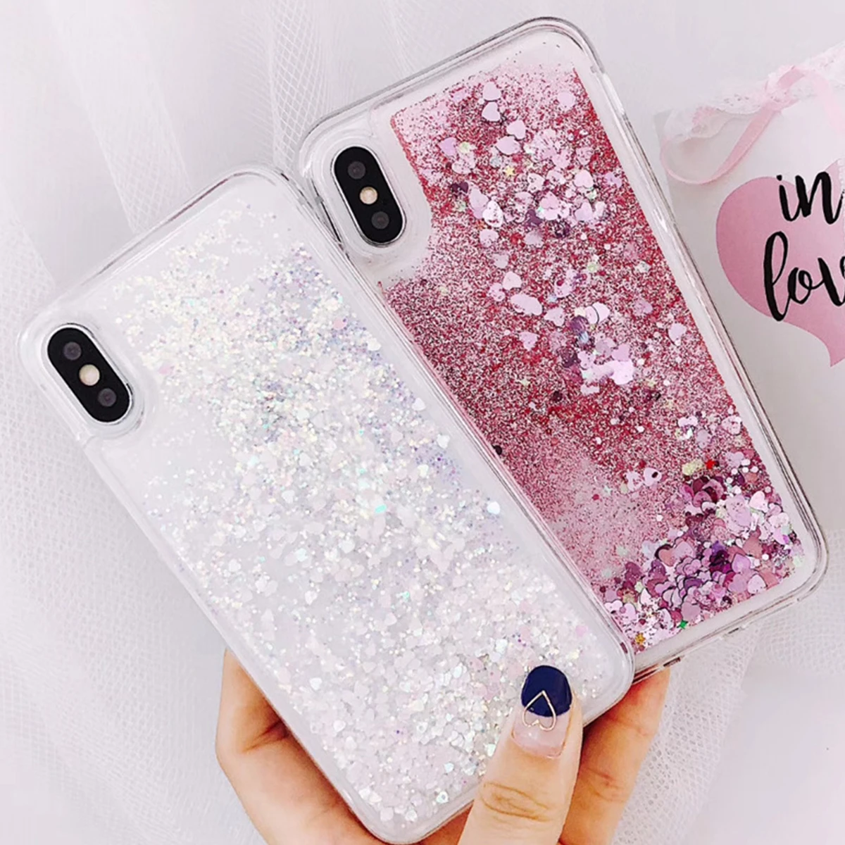Чехол для телефона Iphone X XR XS MAX 5 5S Se 6 6s 7 8 Plus Love Heart жидкие движущиеся пески чехол