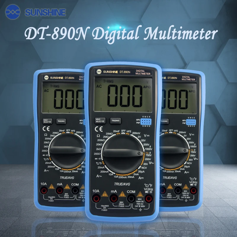 Цифровой мультиметр SUNSHINE DT-890N высокоточная Автоматическая дальность мультиметр точность и стабильный тестер