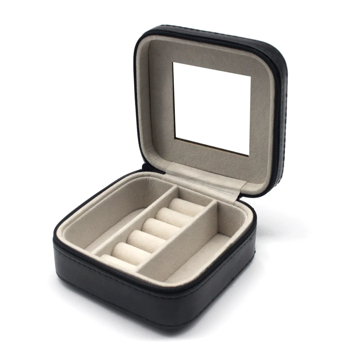 

Pu Single Layer Simple Storage Jewelry Box Creative Portable Accessories Storage Box Ear Stud Earrings Ring Small Jewelry Box