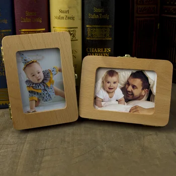 

Wooden Children's Primary Teeth Storage Box Baby's Hair Collection Box Clock Camera Frame Three Options
