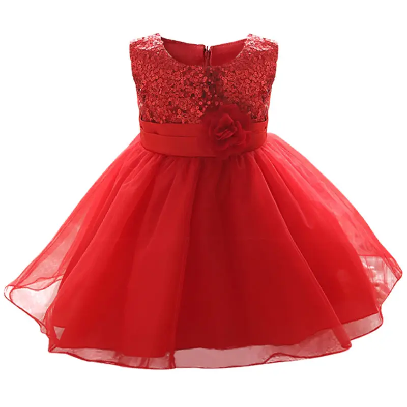 Платье для маленьких девочек красное рождественское платье для девочки Платье для девочек на первый день рождения платье с цветочным принтом праздничное платье принцессы, комплект одежды для новорожденных - Цвет: Baby Dress 1