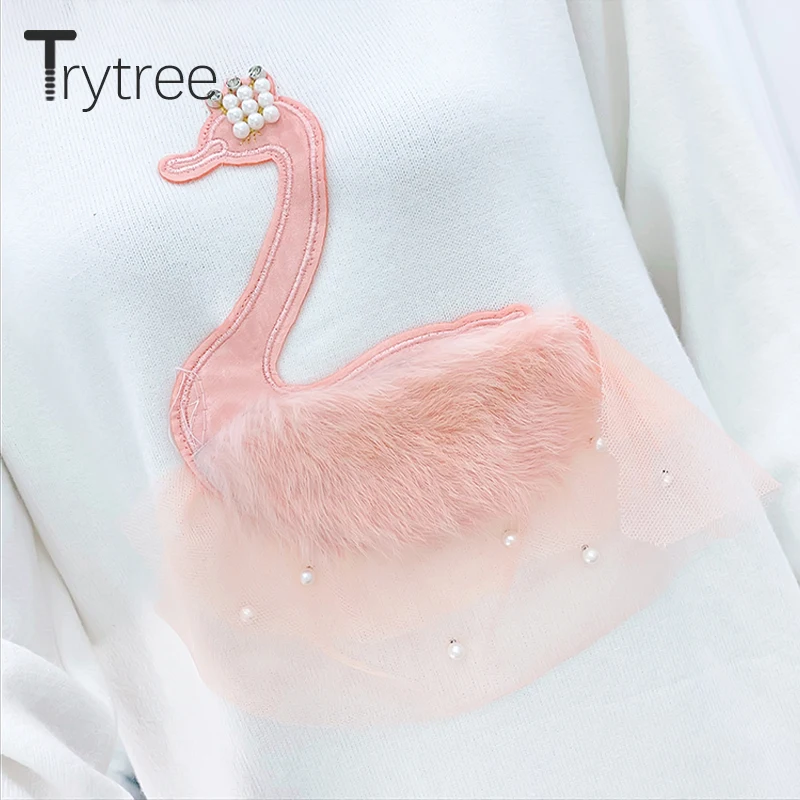 Trytree 2020 осенне зимний комплект из двух предметов повседневный милый Вязаный топ с