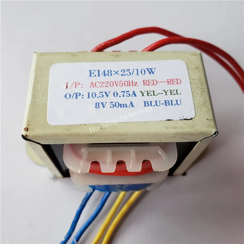 

10.5V 0.75A 8V 50mA Transformer 220V input 10VA EI48*25 Air energy water heater heat pump main board power transformer