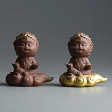 King kung fu чайные керамические монах набор из китайской фиолетовой глины чайная посуда миниатюрные фигурки украшения для дома аксессуары современная обезьяна