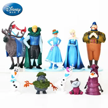 

Disney Frozen 10 Kinds of Anime Dolls Aisha Anna Toy Doll Ice Queen Hand Decoration Model Doll anime figure toys for children