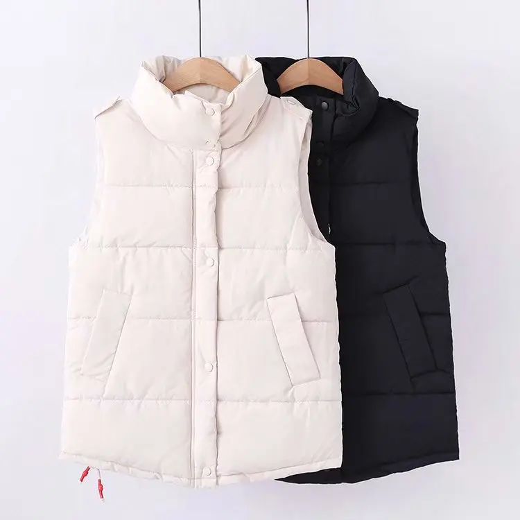 

Glutinous Rice Self-Made Sleeveless down Coat down Feather Cotton Vest Women's 2019 Autumn And Winter Loose-Fit Large Pocket Wai