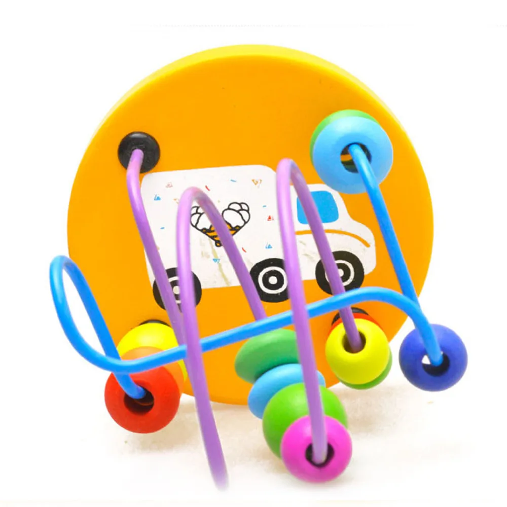 Educational Baby Kids Wooden Around Beads Toy kids Intelligence Toys Learning Education Baby Toys for children #B